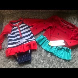 BRAND NEW CAT & JACKS BATHING SUIT AND SWIM SHIRT